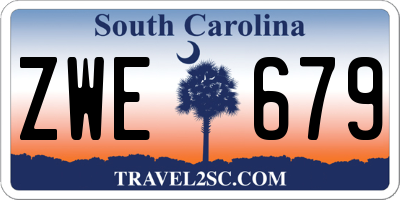 SC license plate ZWE679