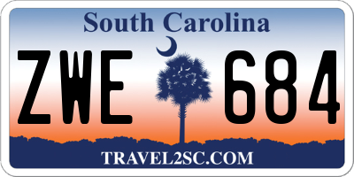 SC license plate ZWE684