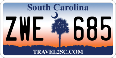 SC license plate ZWE685