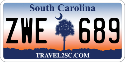 SC license plate ZWE689