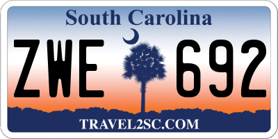 SC license plate ZWE692
