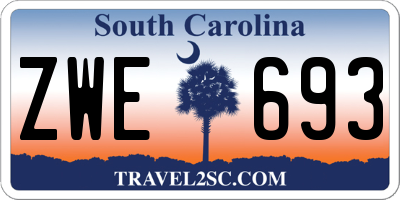 SC license plate ZWE693