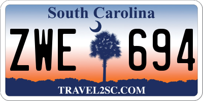 SC license plate ZWE694