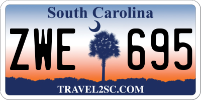 SC license plate ZWE695