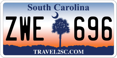 SC license plate ZWE696