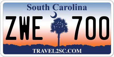 SC license plate ZWE700