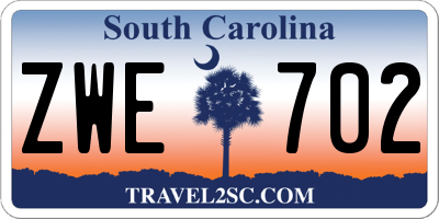 SC license plate ZWE702