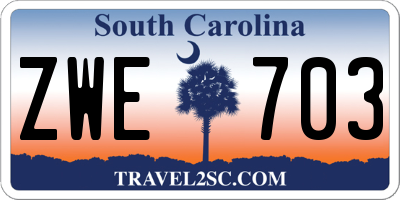 SC license plate ZWE703