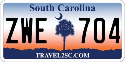 SC license plate ZWE704