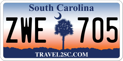 SC license plate ZWE705