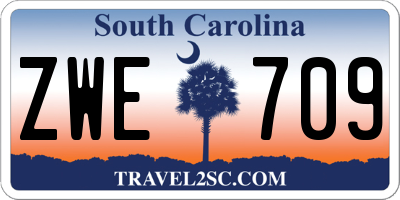 SC license plate ZWE709