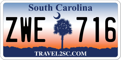 SC license plate ZWE716