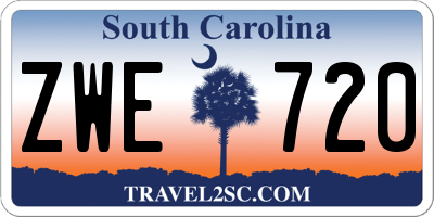 SC license plate ZWE720