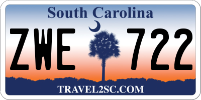 SC license plate ZWE722