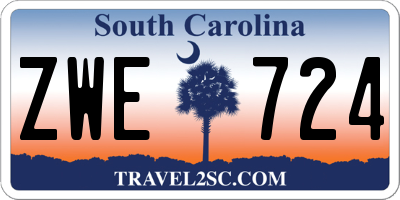 SC license plate ZWE724