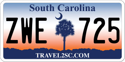 SC license plate ZWE725