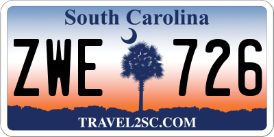 SC license plate ZWE726