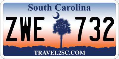 SC license plate ZWE732