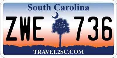 SC license plate ZWE736