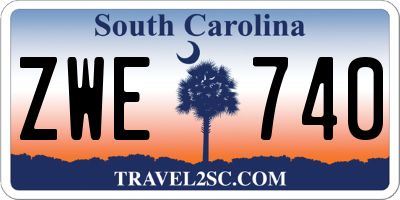 SC license plate ZWE740