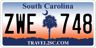 SC license plate ZWE748