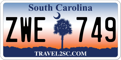 SC license plate ZWE749