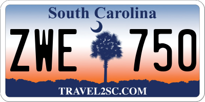 SC license plate ZWE750