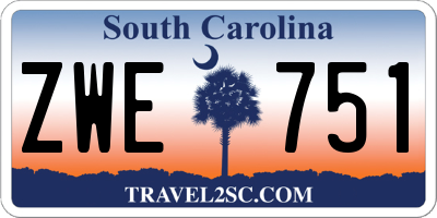 SC license plate ZWE751