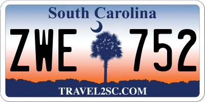 SC license plate ZWE752