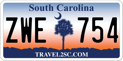SC license plate ZWE754