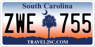 SC license plate ZWE755