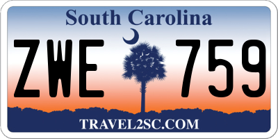 SC license plate ZWE759