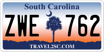 SC license plate ZWE762