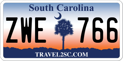 SC license plate ZWE766