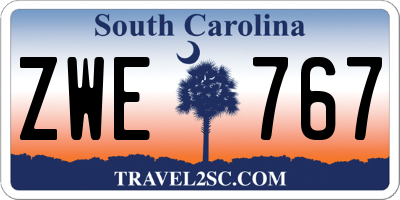 SC license plate ZWE767