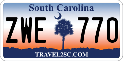 SC license plate ZWE770