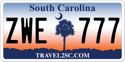 SC license plate ZWE777