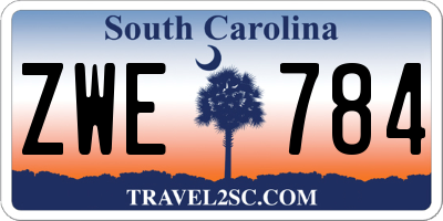 SC license plate ZWE784