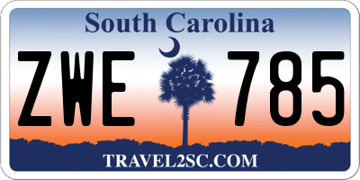 SC license plate ZWE785