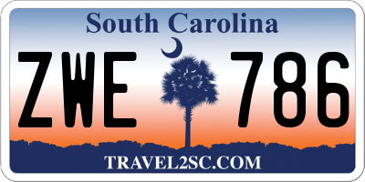 SC license plate ZWE786
