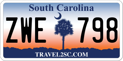 SC license plate ZWE798