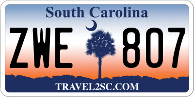 SC license plate ZWE807