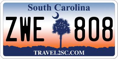 SC license plate ZWE808