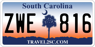 SC license plate ZWE816