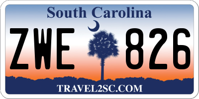 SC license plate ZWE826