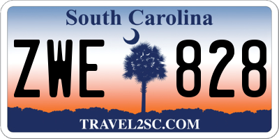 SC license plate ZWE828