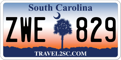 SC license plate ZWE829