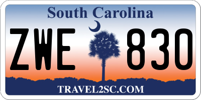 SC license plate ZWE830