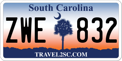 SC license plate ZWE832