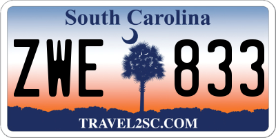 SC license plate ZWE833